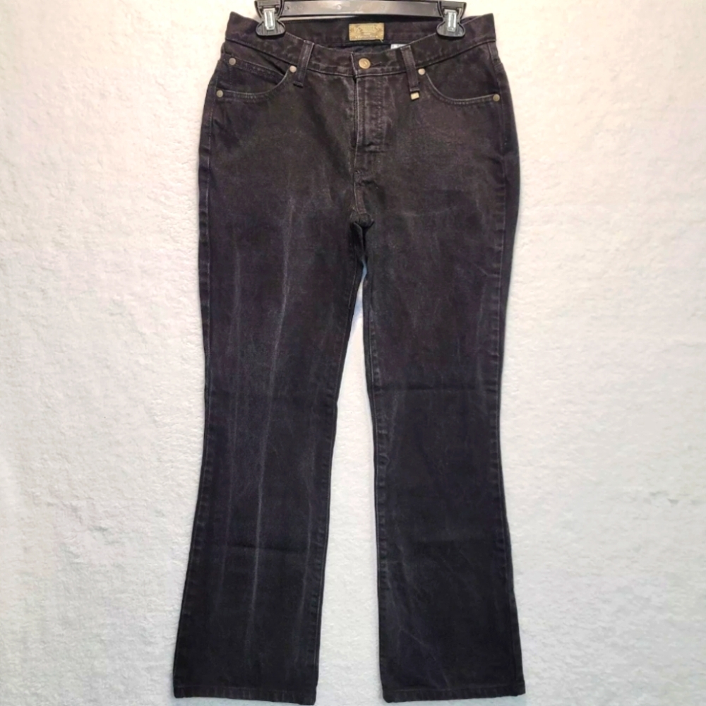 Rockies Vintage Womens Slim Natural Rise Denim Jeans  Black Cotton Size 8R